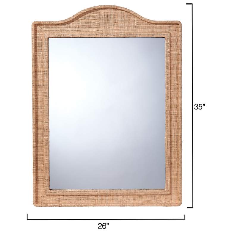 Image 3 Jamie Young Hilltop 35" x 26" Arch Wall Mirror in Natural Raffia more views
