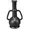 Jamie Young Horton 12"H Glazed Black Handled Decorative Vase