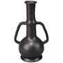 Jamie Young Horton 12"H Glazed Black Handled Decorative Vase