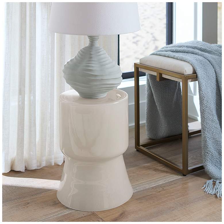 Image 2 Jamie Young Huntington Garden Glass Stool, Cream more views