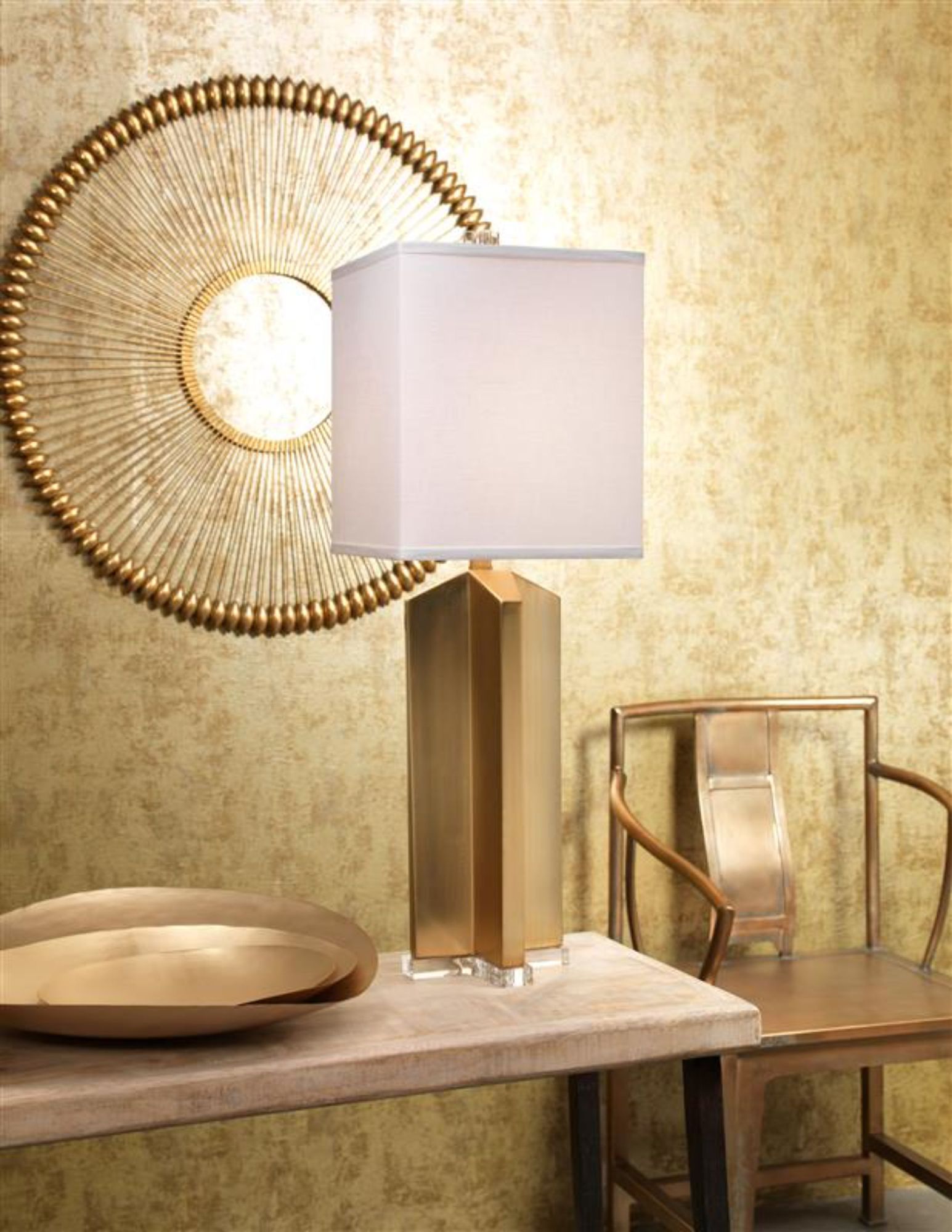 Image 6 Jamie Young Illume Gold Foil 36" Round Metal Wall Art more views