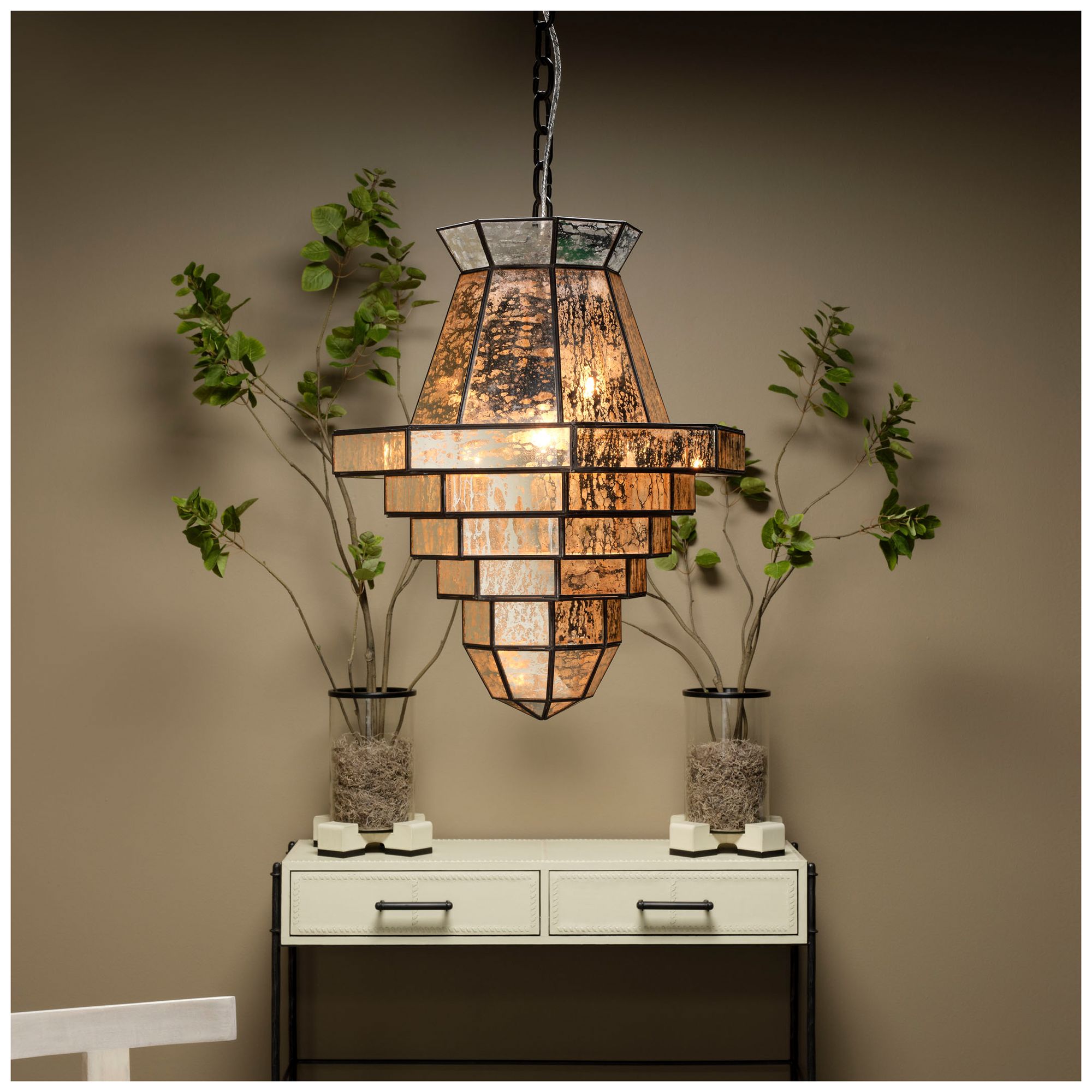 Image 2 Jamie Young Imperial 1-Light Glass and Metal Pendant more views