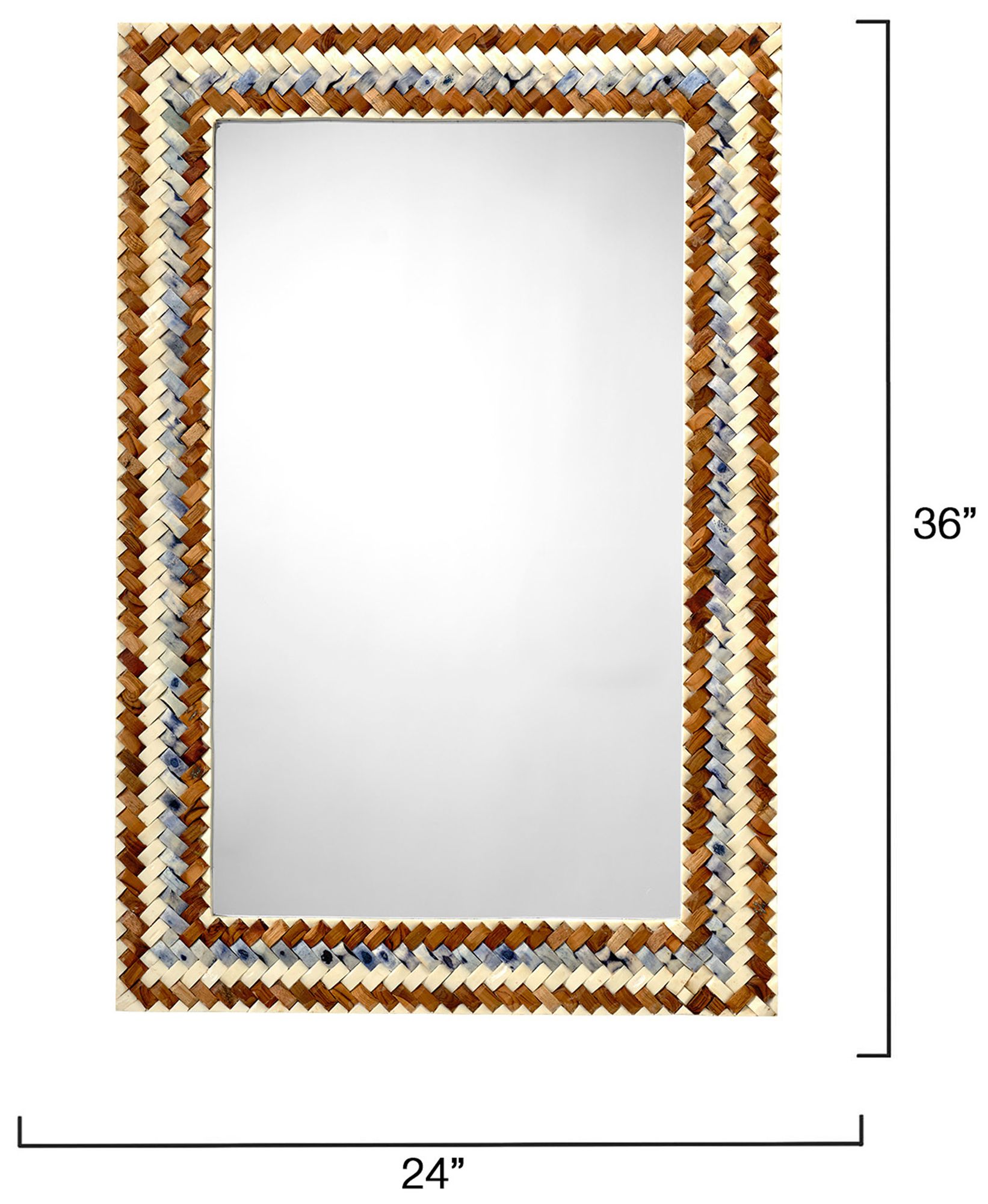 Thumbnail3 of Jamie Young Interwoven Wood & Buffalo Bone Rectangle Mirror 36" more views