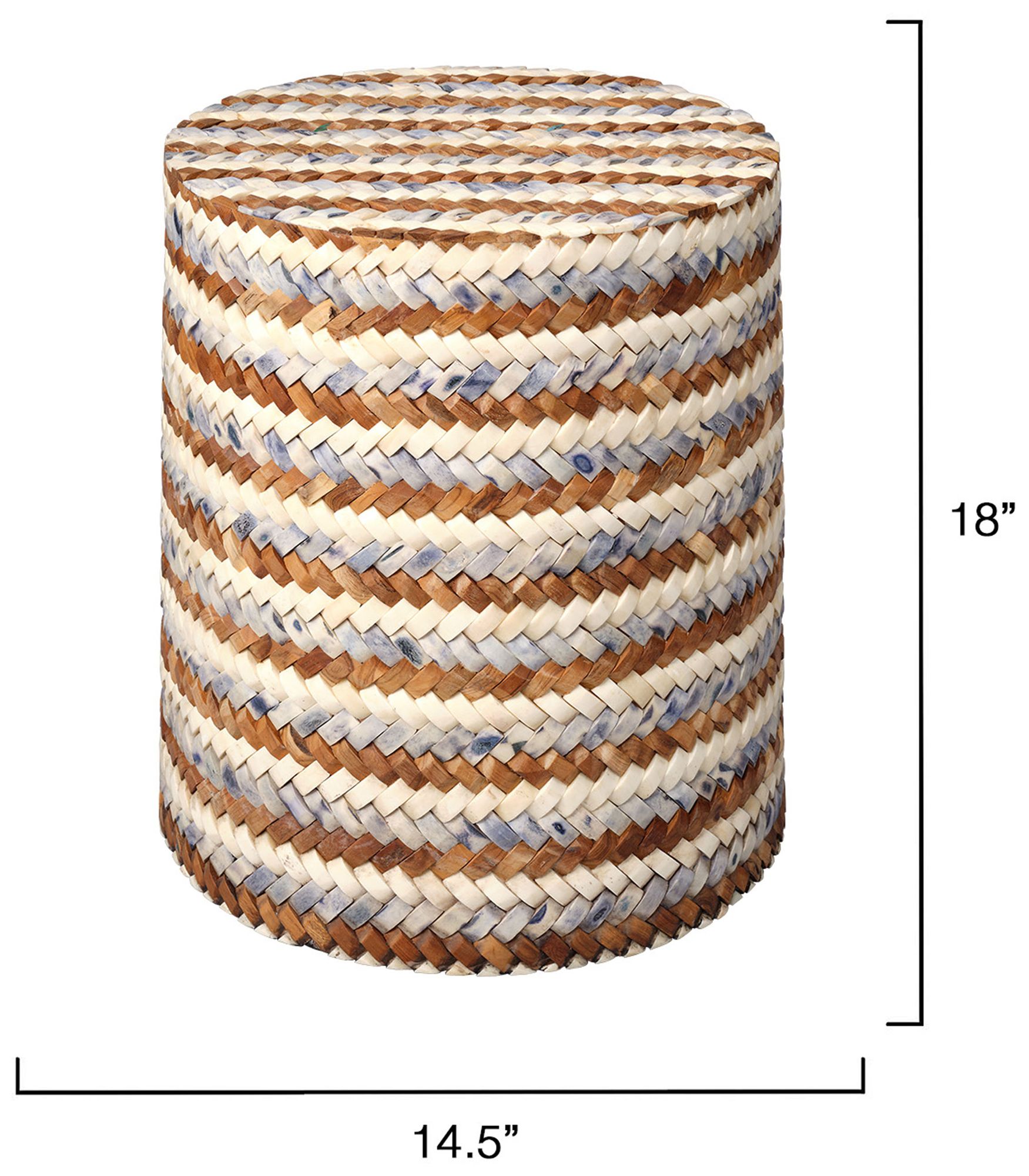 Image 3 Jamie Young Interwoven Wood & Buffalo Bone Side Table 18" more views