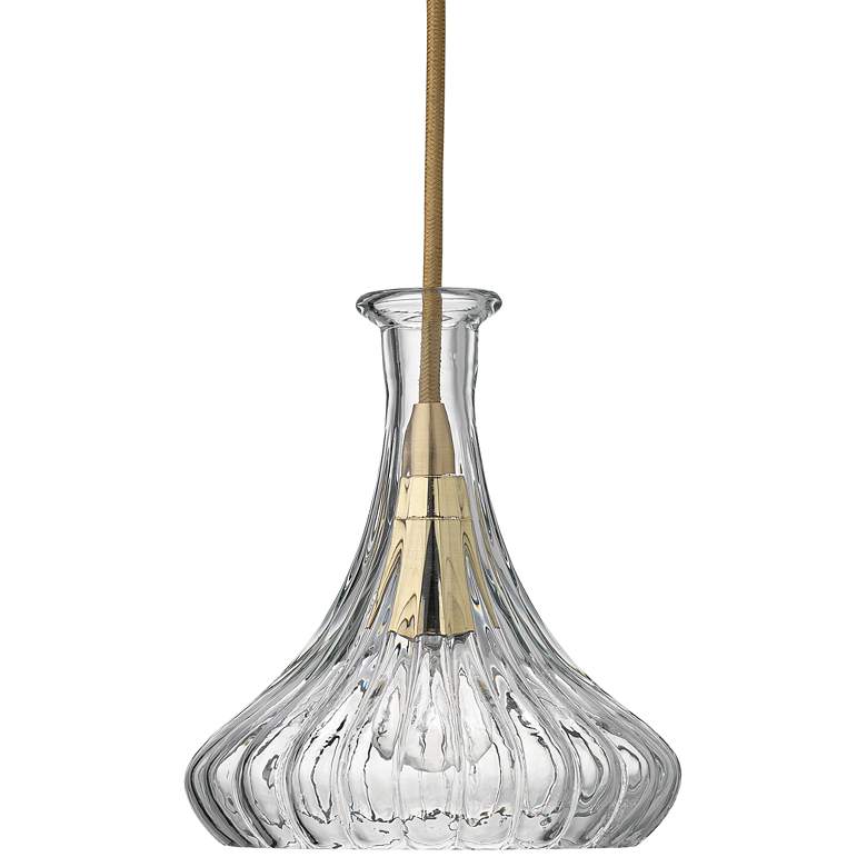 Image 2 Jamie Young Isabella 7"W Clear Glass with Brass Mini Pendant