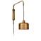 Jamie Young Jeno Satin Brass Metal Small Plug-In Swing Arm Wall Lamp