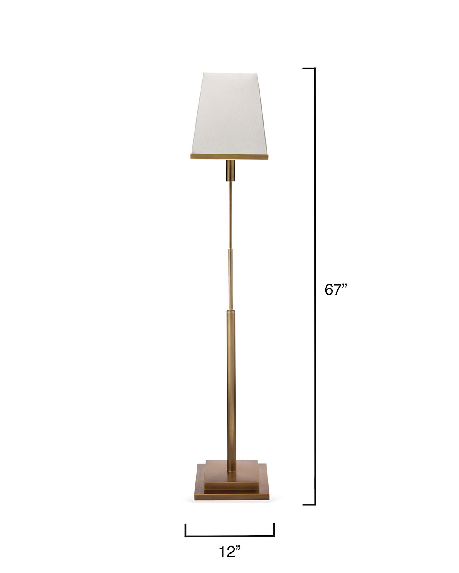 Image 5 Jamie Young Jud 67" High Linen and Brass Modern Floor Lamp more views