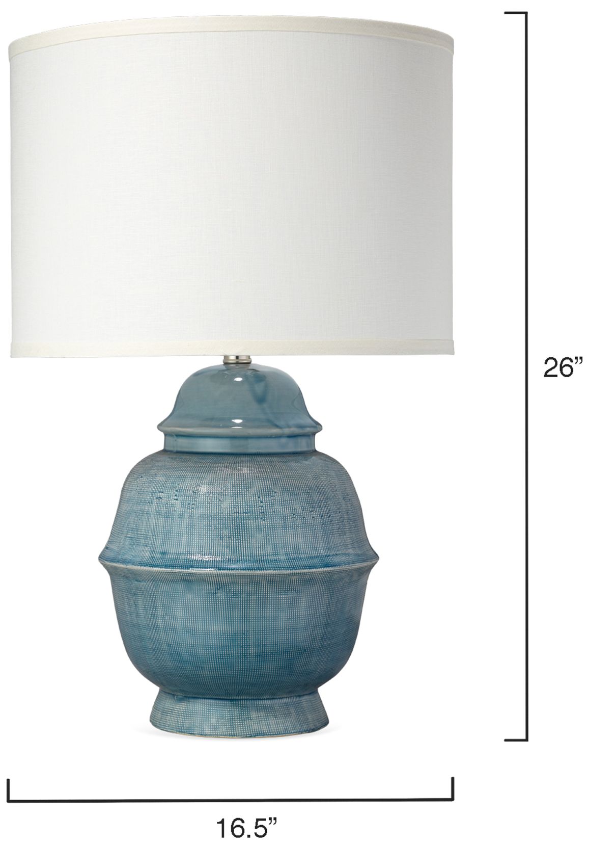 Image 6 Jamie Young Kaya Blue Ceramic Table Lamp with Linen Shade more views