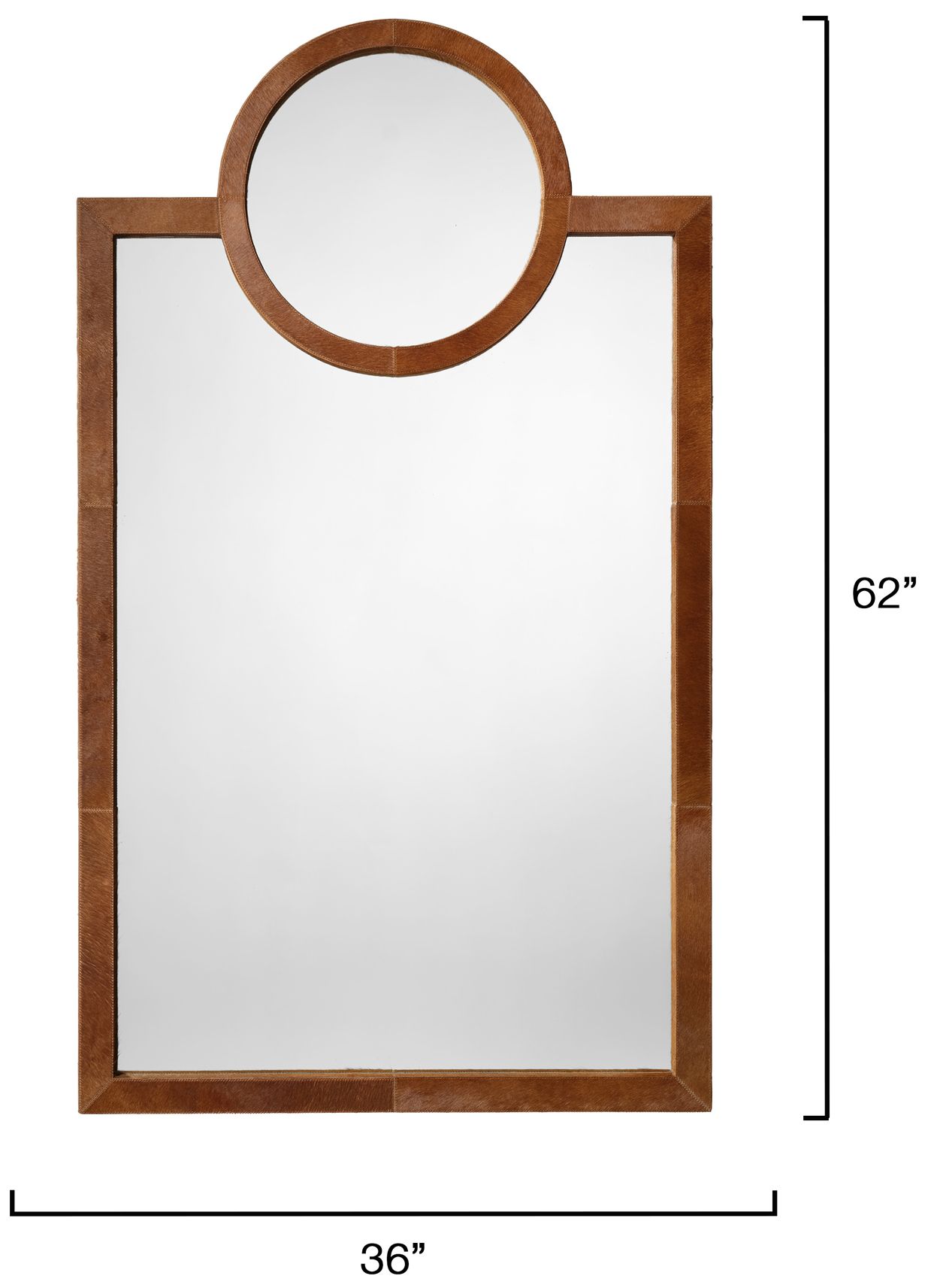 Image 3 Jamie Young Keystone Hide Wall Mirror 62" in Brown more views