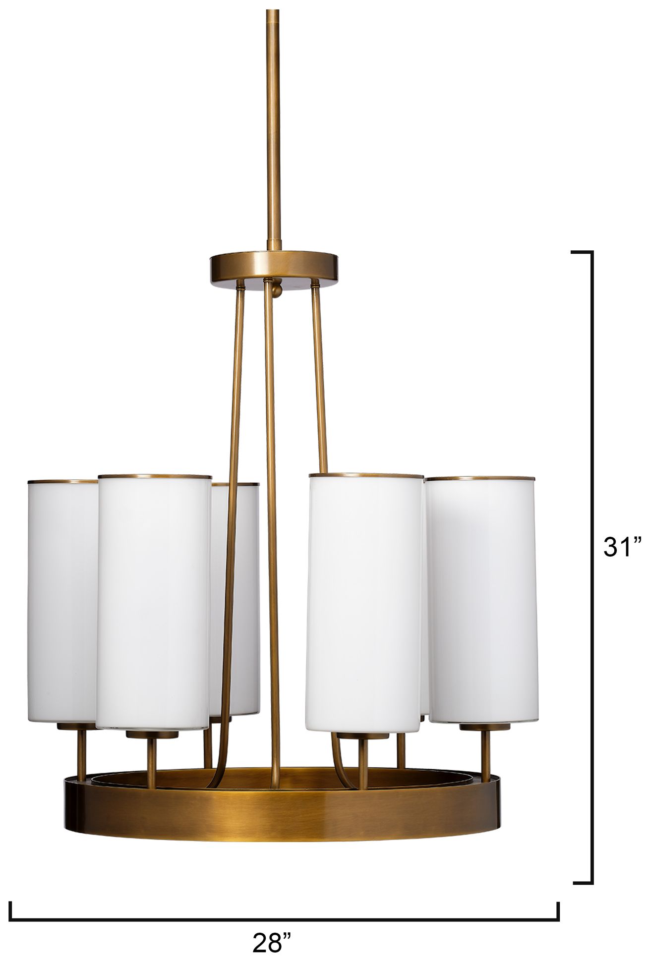 Jamie Young Kingdom 6-Light Glass and Antique Brass Chandelier
