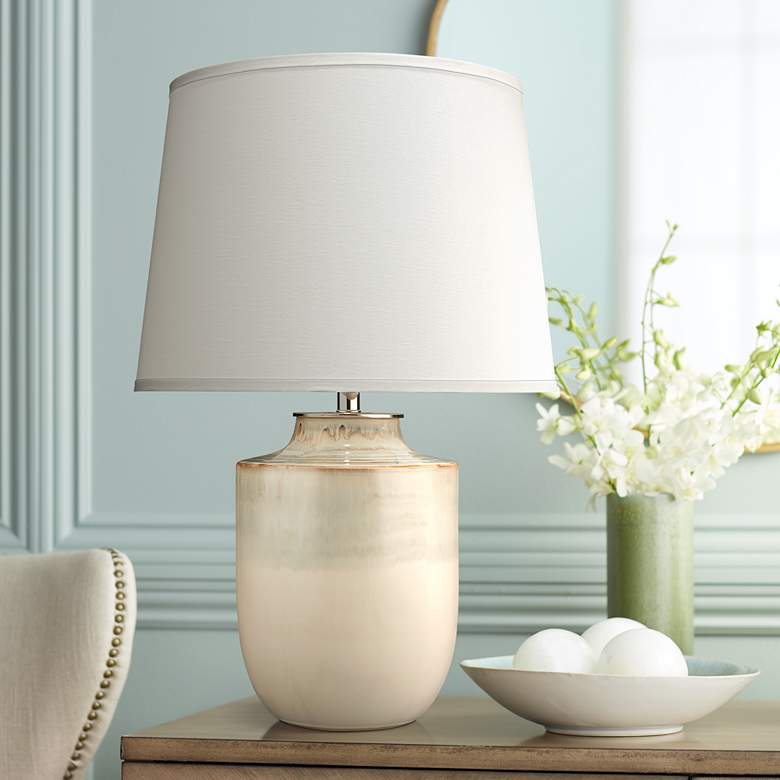 Image 1 Jamie Young Lagoon 28" High Cream Ombre Ceramic Table Lamp