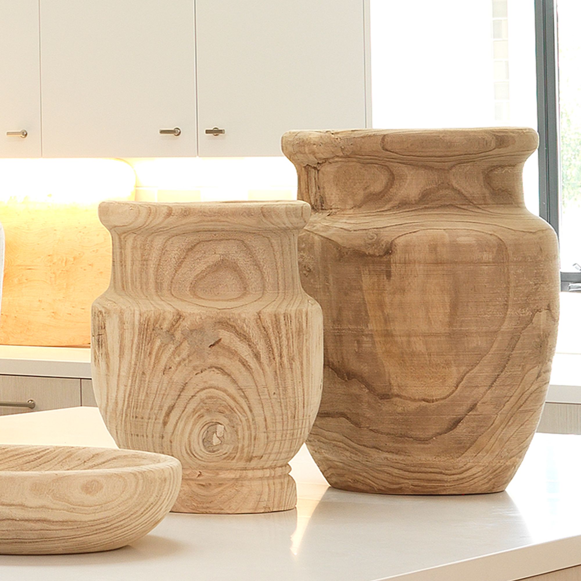 Image 7 Jamie Young Laguna 17 3/4" High Natural Wood Vase more views