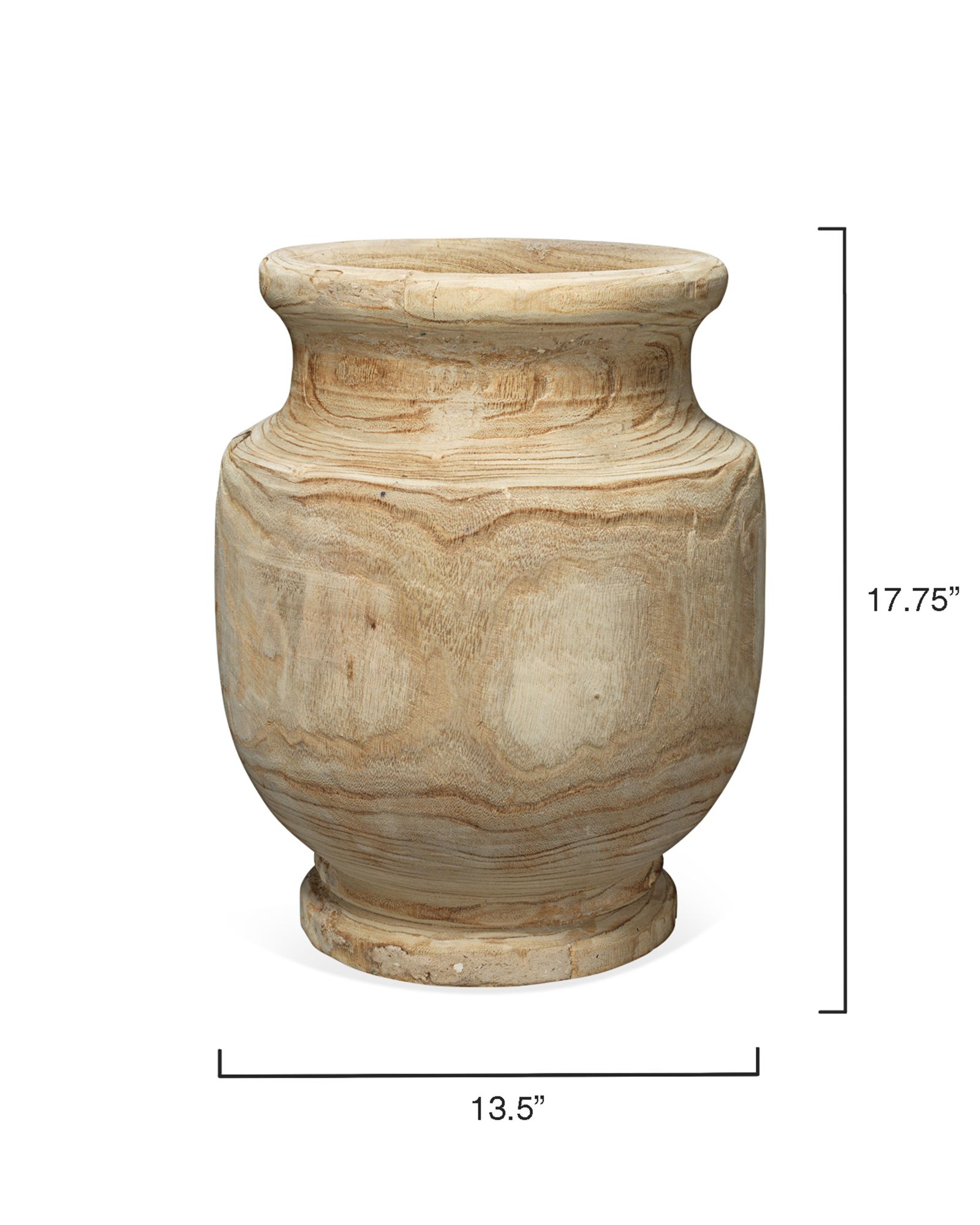 Jamie Young Laguna 17 3/4" High Natural Wood Vase