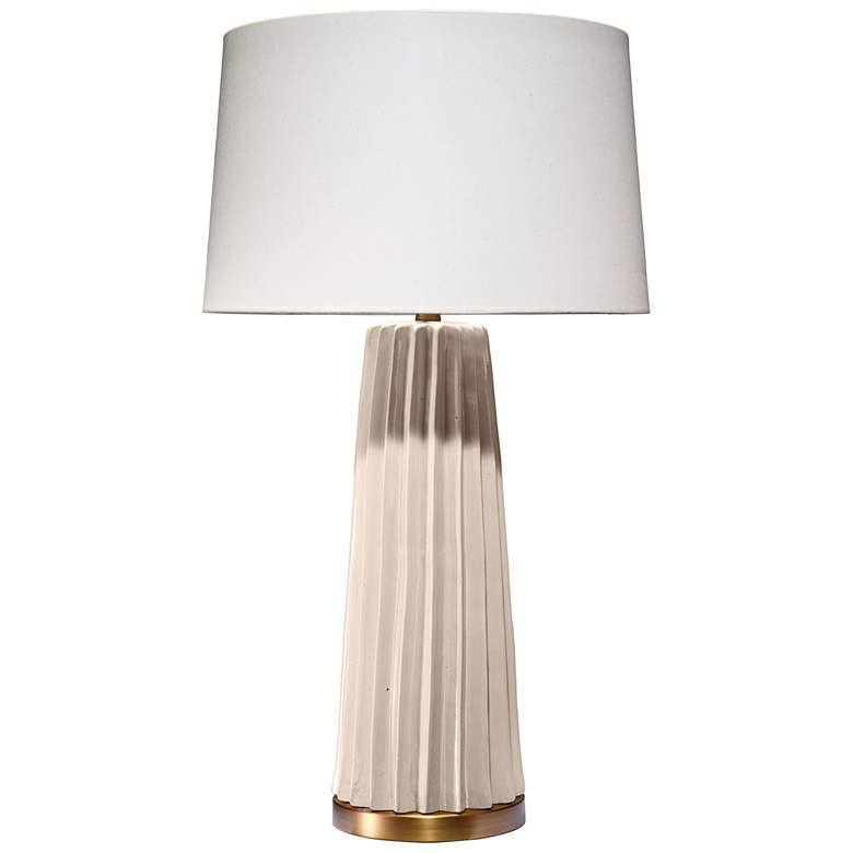 Image 1 Jamie Young Landry Cream Pleated Ceramic Table Lamp