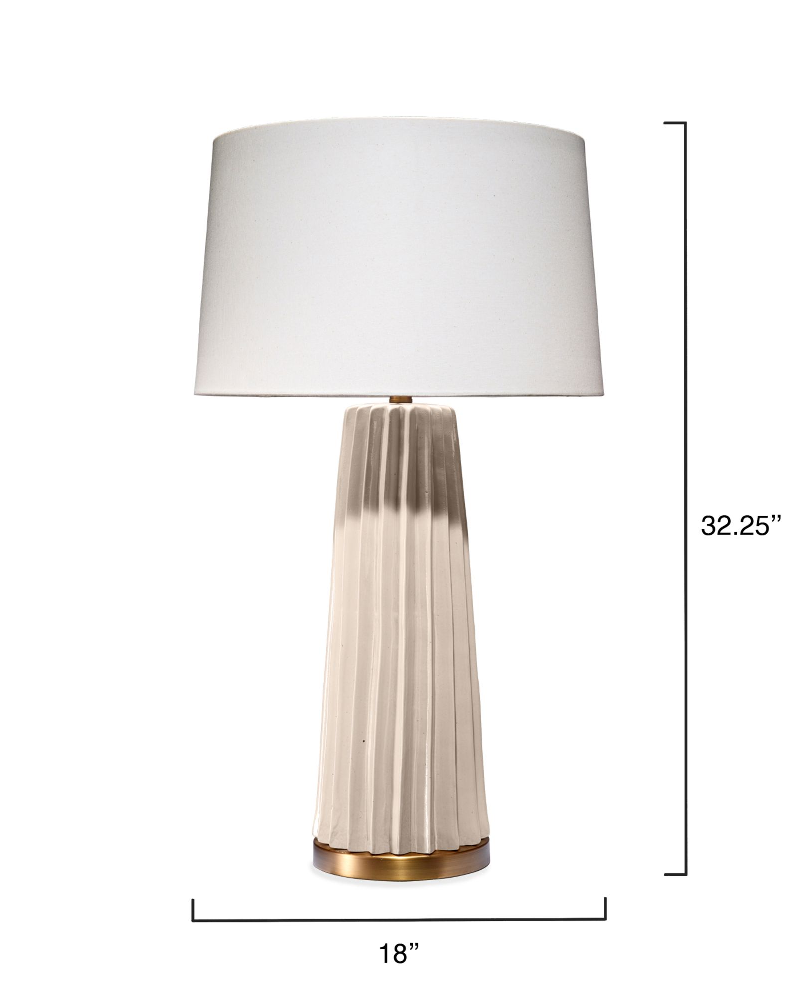 Image 7 Jamie Young Landry Cream Pleated Ceramic Table Lamp more views