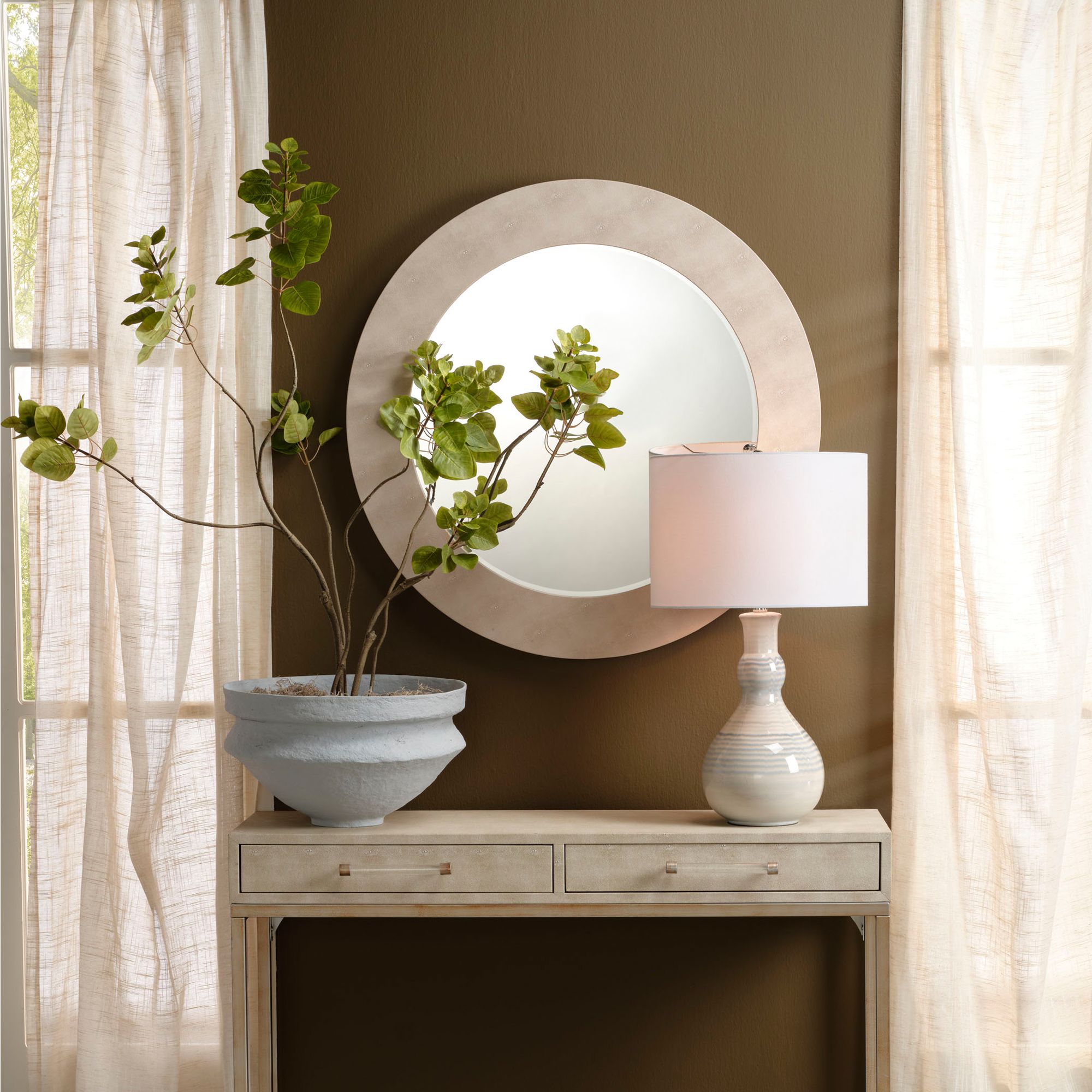 Image 6 Jamie Young Landscape Cotton Mache Large Bowl, Blue more views