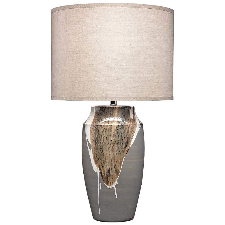 Image 1 Jamie Young Landslide Matte Gray Ceramic Vase Table Lamp
