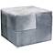 Jamie Young Large Square Gray Hide Leather Ottoman