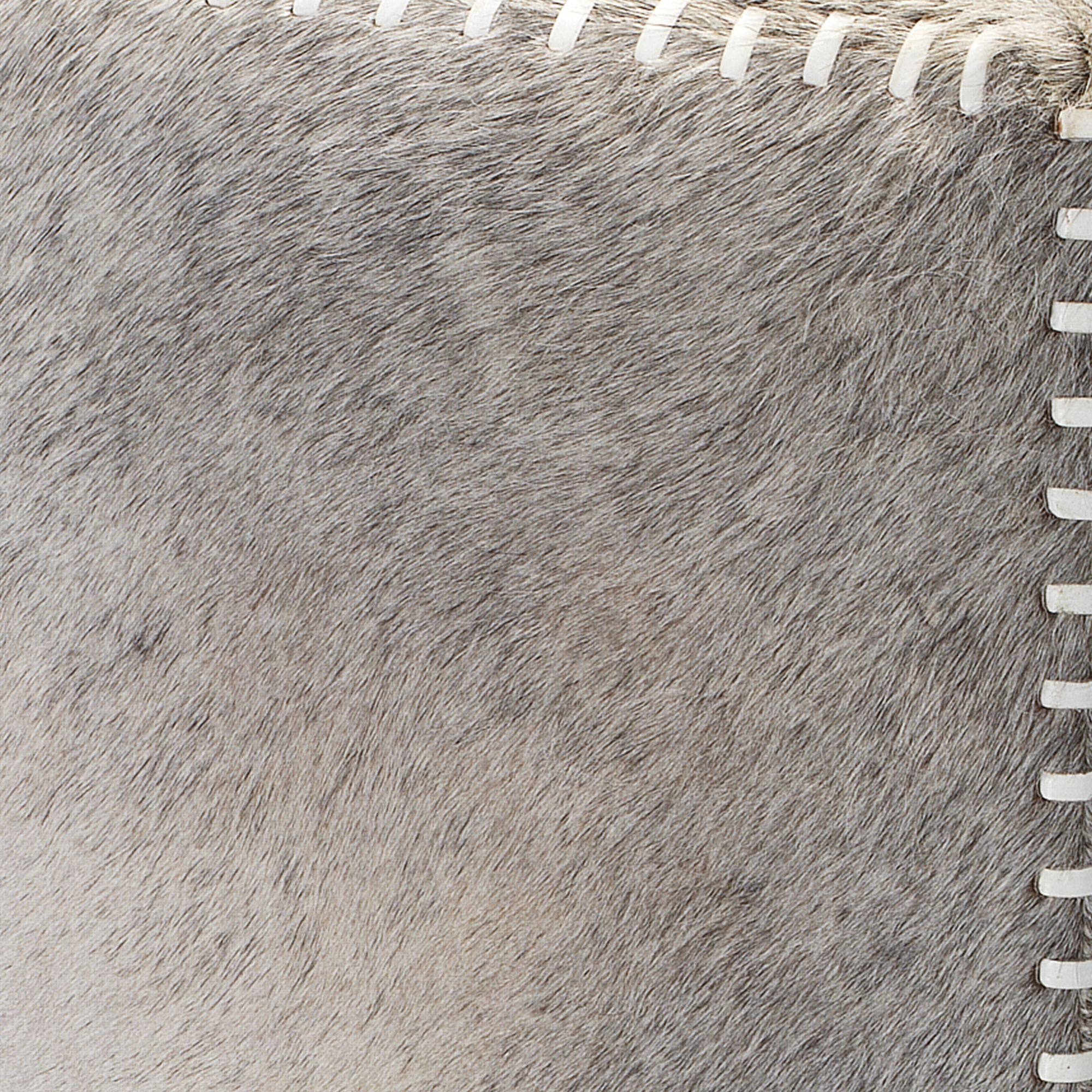 Image 5 Jamie Young Large Square Gray Hide Leather Ottoman more views