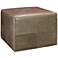 Jamie Young Leah Taupe Leather Large Ottoman