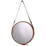 Jamie Young Leather Strap 16&quot; Round Wall Mirror