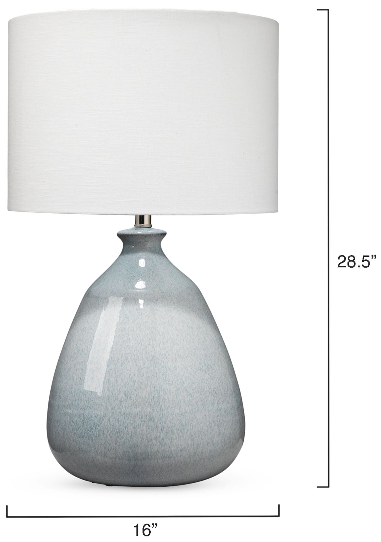 Image 7 Jamie Young Levi Blue Ceramic Table Lamp with Linen Shade more views