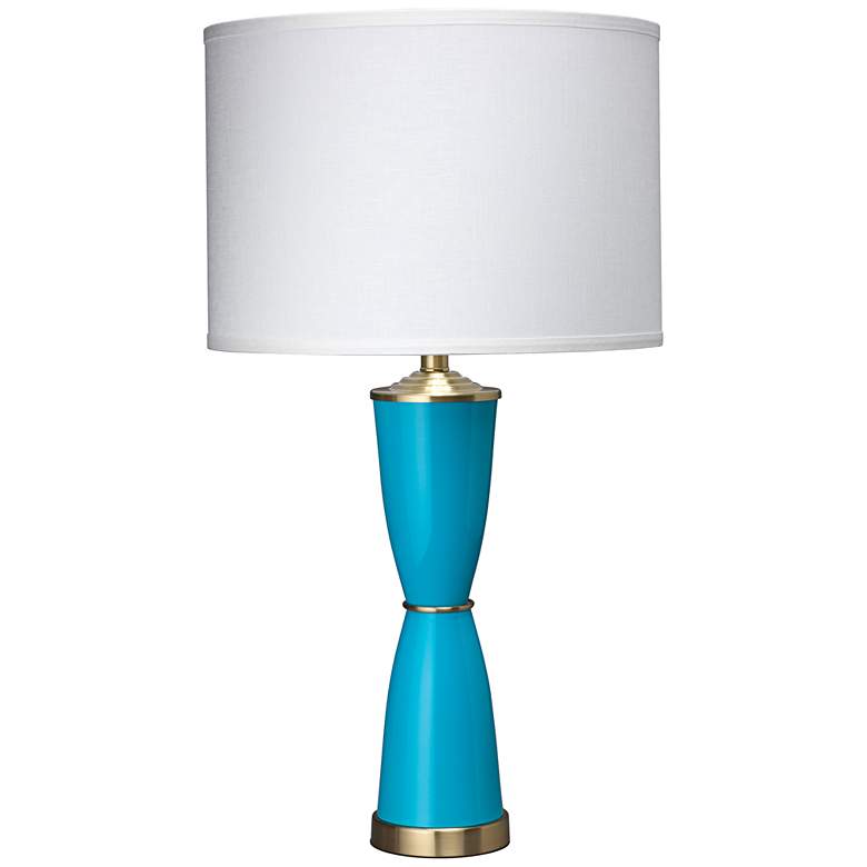 Image 1 Jamie Young Lido Brass Blue Glass Italian Urn Table Lamp