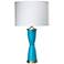 Jamie Young Lido Brass Blue Glass Italian Urn Table Lamp