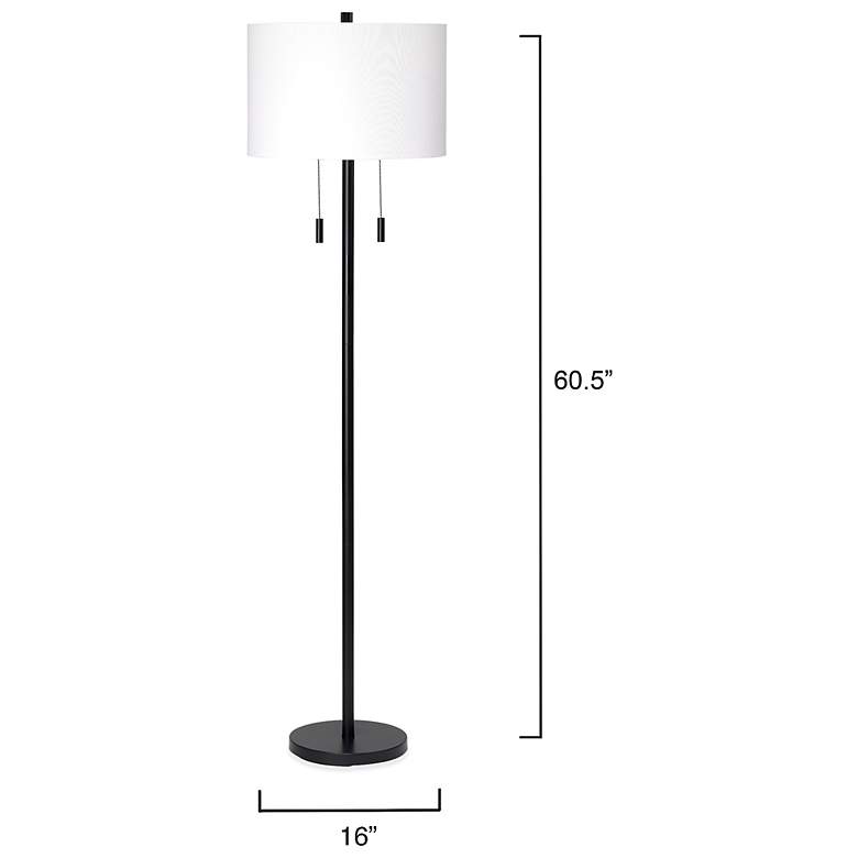 Image 3 Jamie Young Lincoln 2-Light Metal Floor Lamp in Black more views