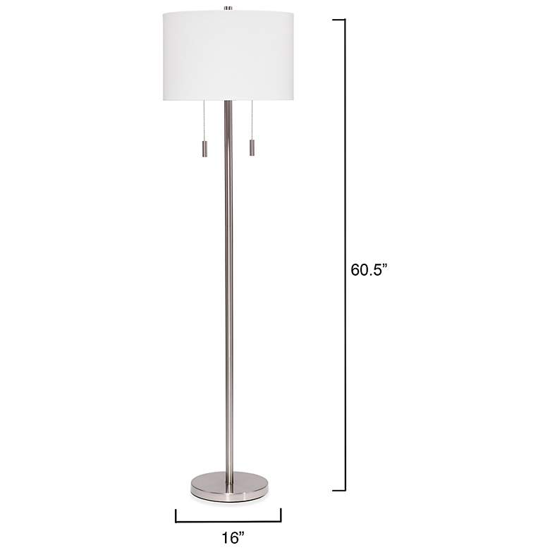 Image 3 Jamie Young Lincoln 2-Light Metal Floor Lamp in Silver more views