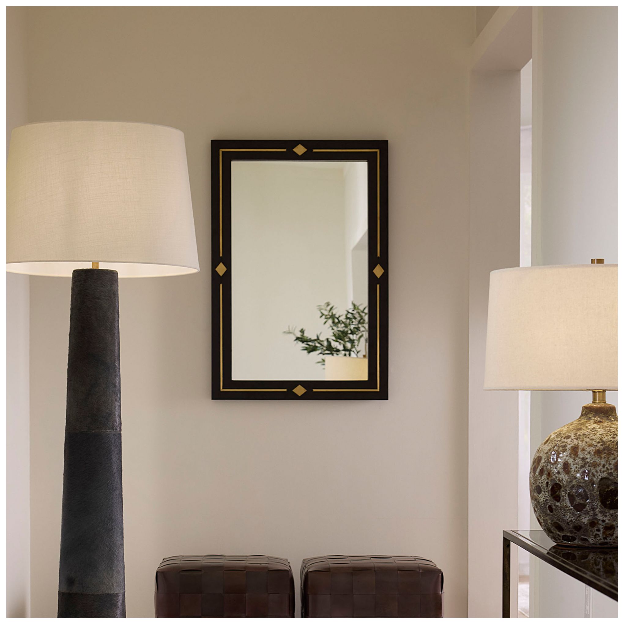 Image 2 Jamie Young Lloyd Wood Rectangle Mirror 38" in Black more views