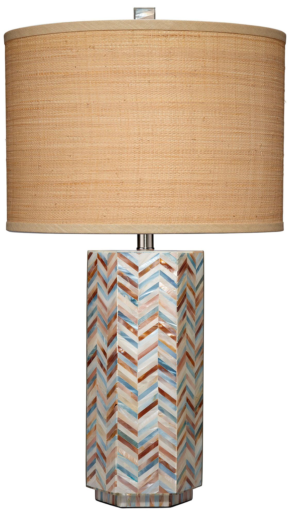 Image 2 Jamie Young Lucille Mother of Pearl Table Lamp with Raffia Shade