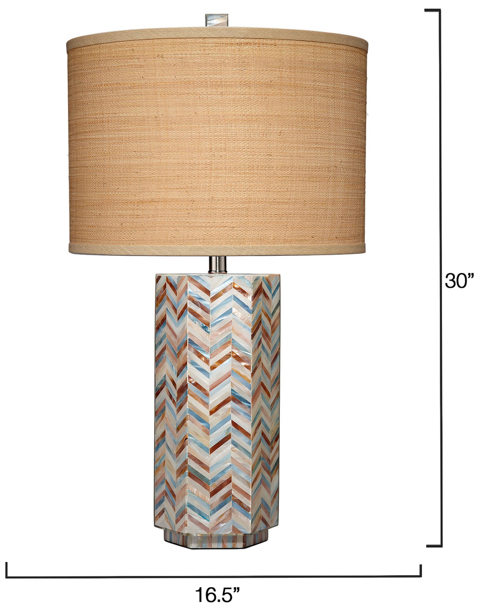Image 4 Jamie Young Lucille Mother of Pearl Table Lamp with Raffia Shade more views