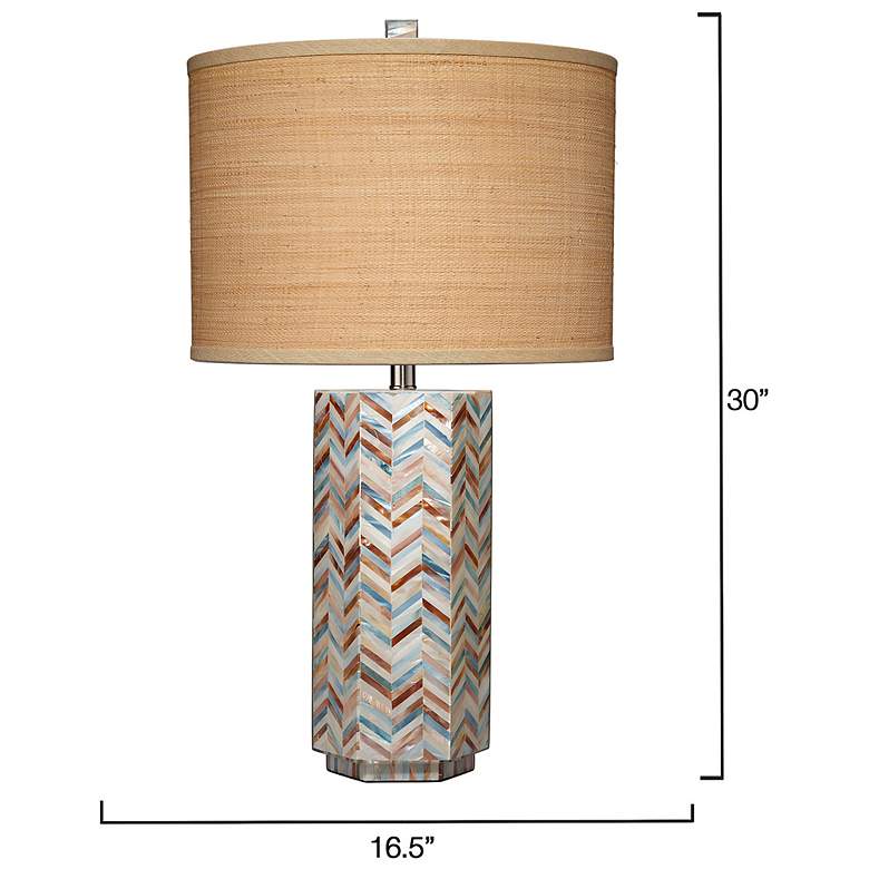Image 4 Jamie Young Lucille Mother of Pearl Table Lamp with Raffia Shade more views