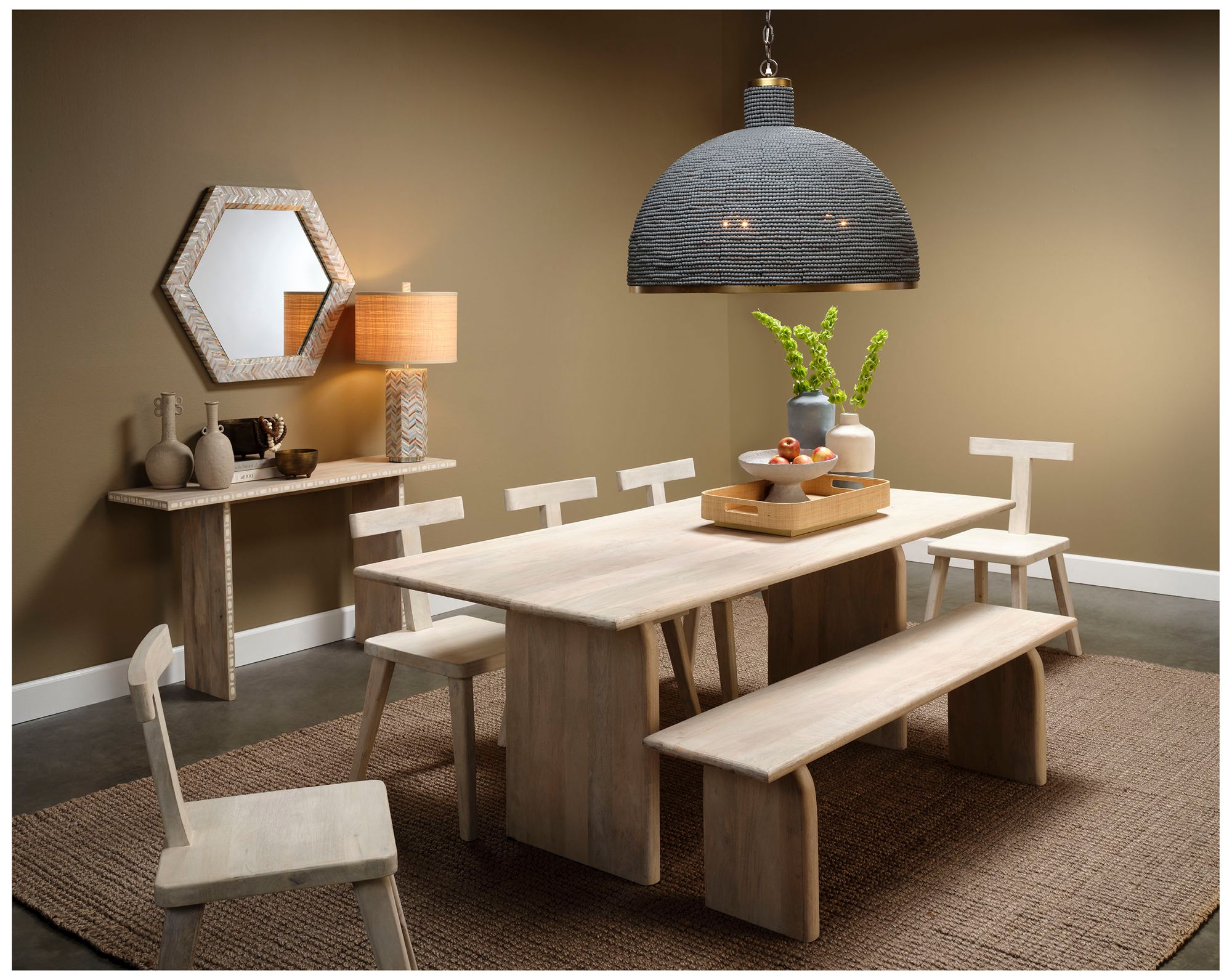 Image 6 Jamie Young Lucille Mother of Pearl Table Lamp with Raffia Shade more views