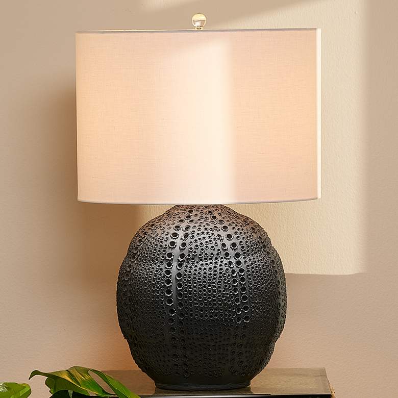 Image 2 Jamie Young Lunar 25 1/2" High Modern Matte Black Porcelain Table Lamp