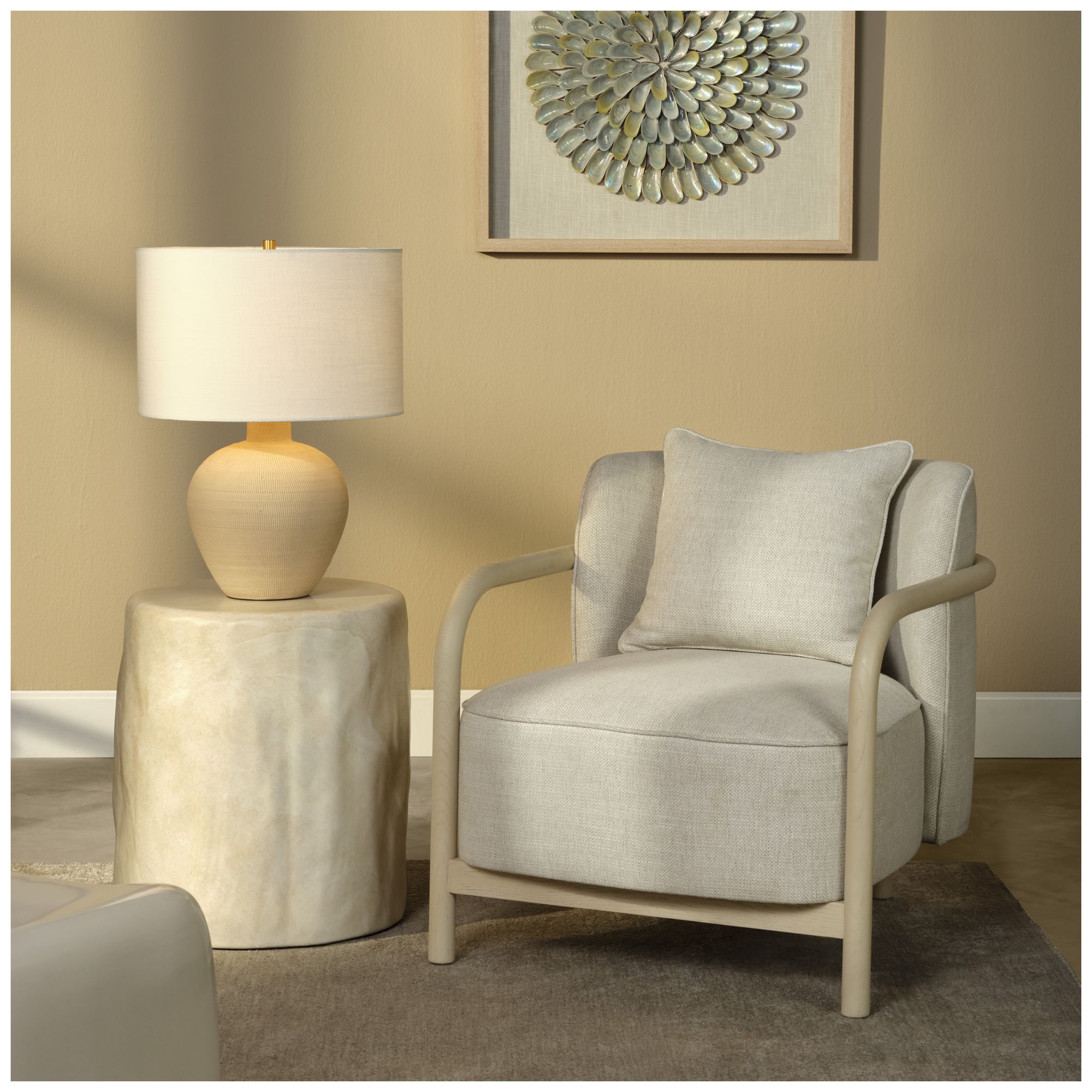 Image 3 Jamie Young Macaroon Ceramic Table Lamp 21" in Beige more views