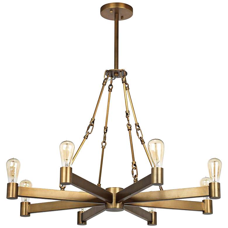Image 1 Jamie Young Manchester 36 inchW Antique Brass 8-Light Chandelier