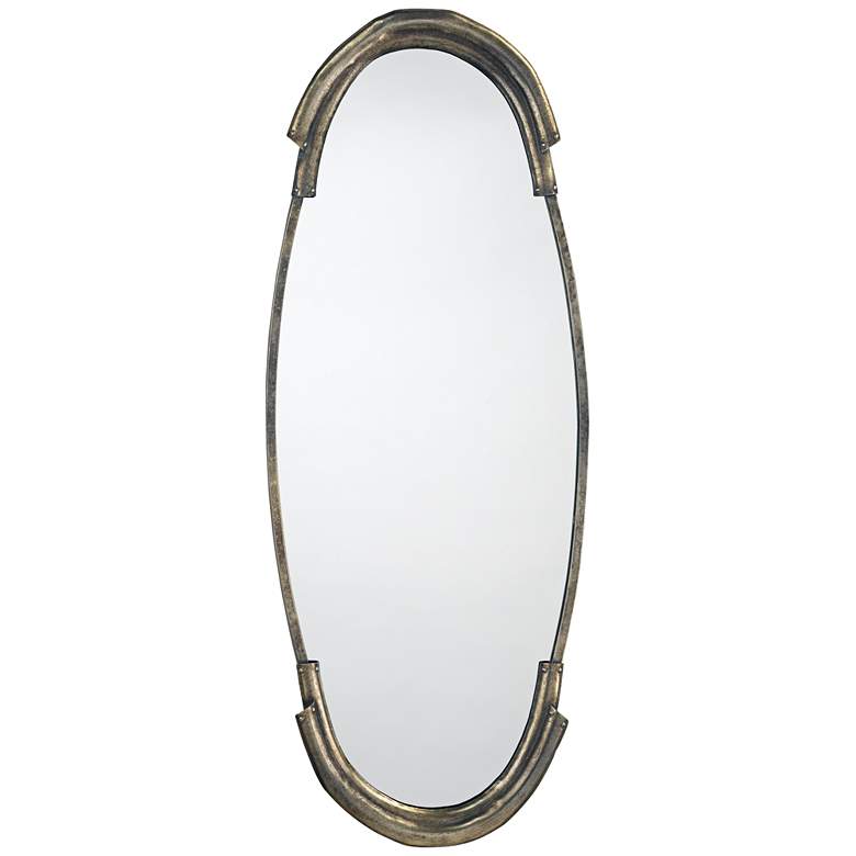 Image 2 Jamie Young Margaux Silver 17" x 45" Oval Wall Mirror