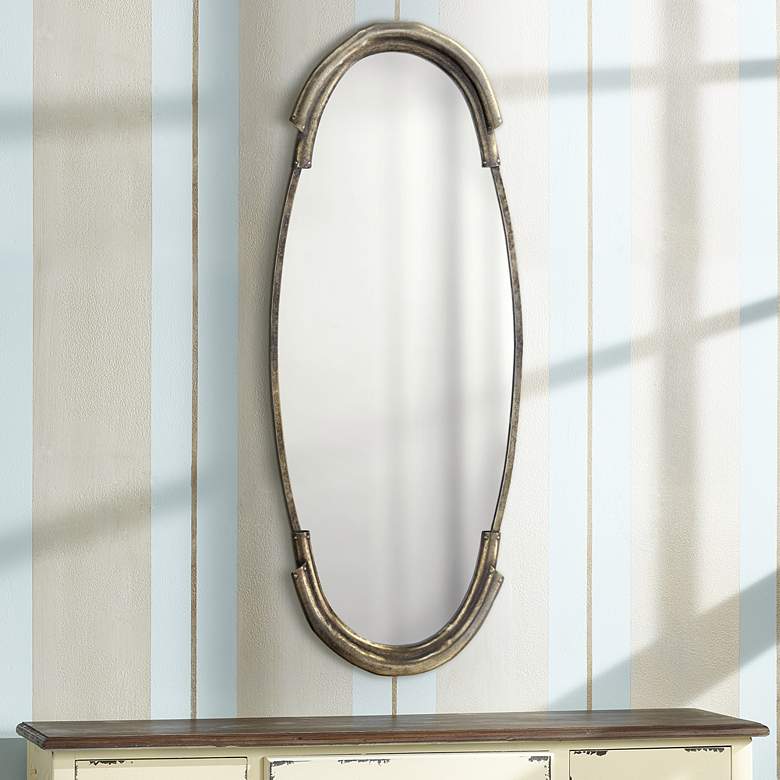 Image 1 Jamie Young Margaux Silver 17 inch x 45 inch Oval Wall Mirror