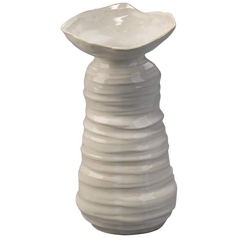 Jamie Young Marine 15 1/2&quot; High Pearl White Decorative Vase