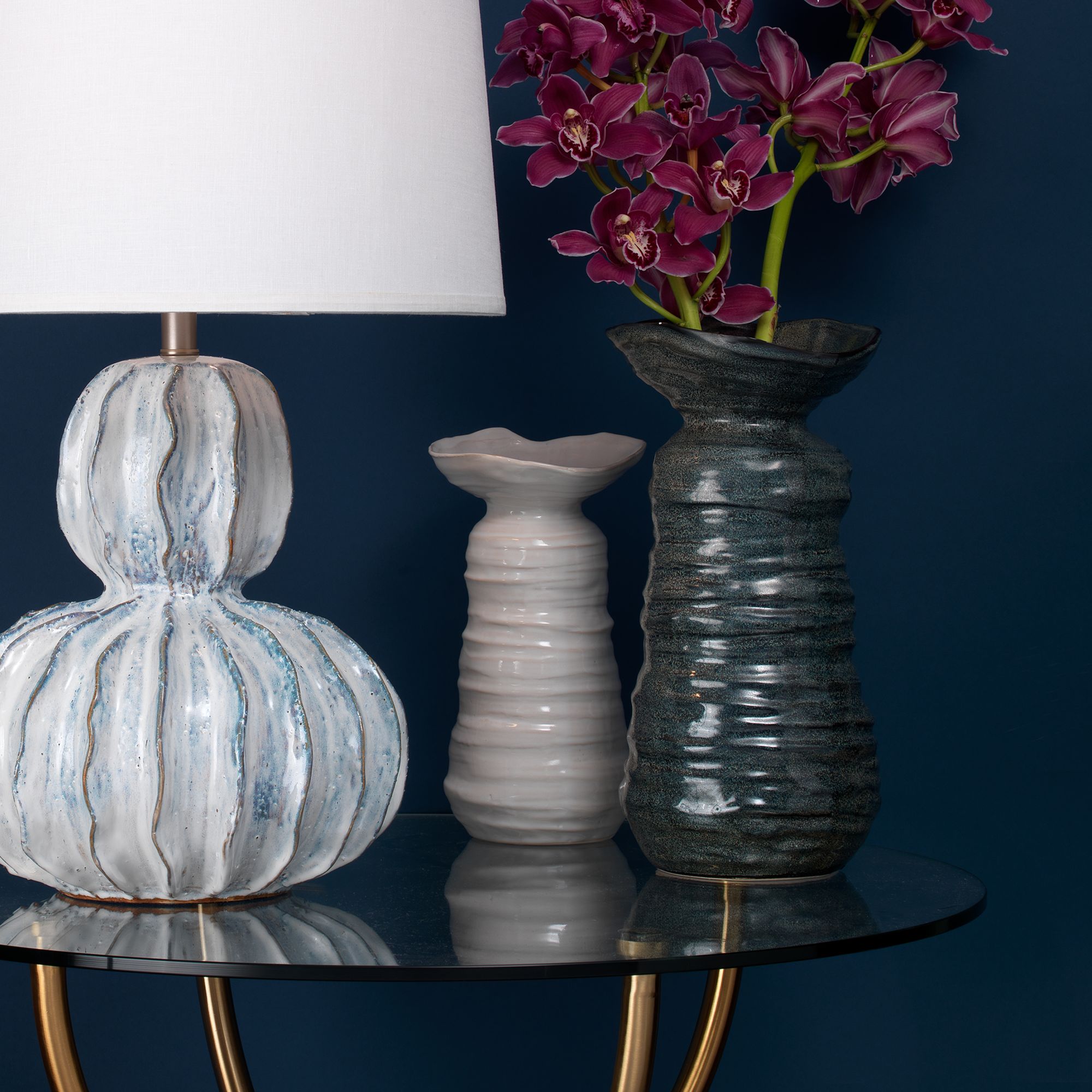 Image 5 Jamie Young Marine 15 1/2" High Pearl White Decorative Vase more views