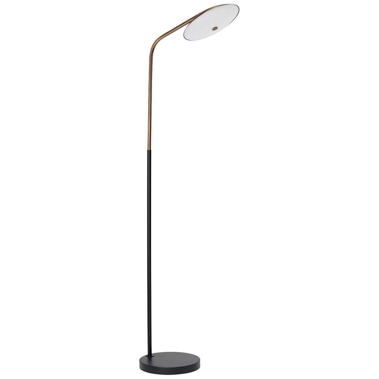 Image 1 Jamie Young Marvin Brushed Brass Matte Black LED Floor Lamp