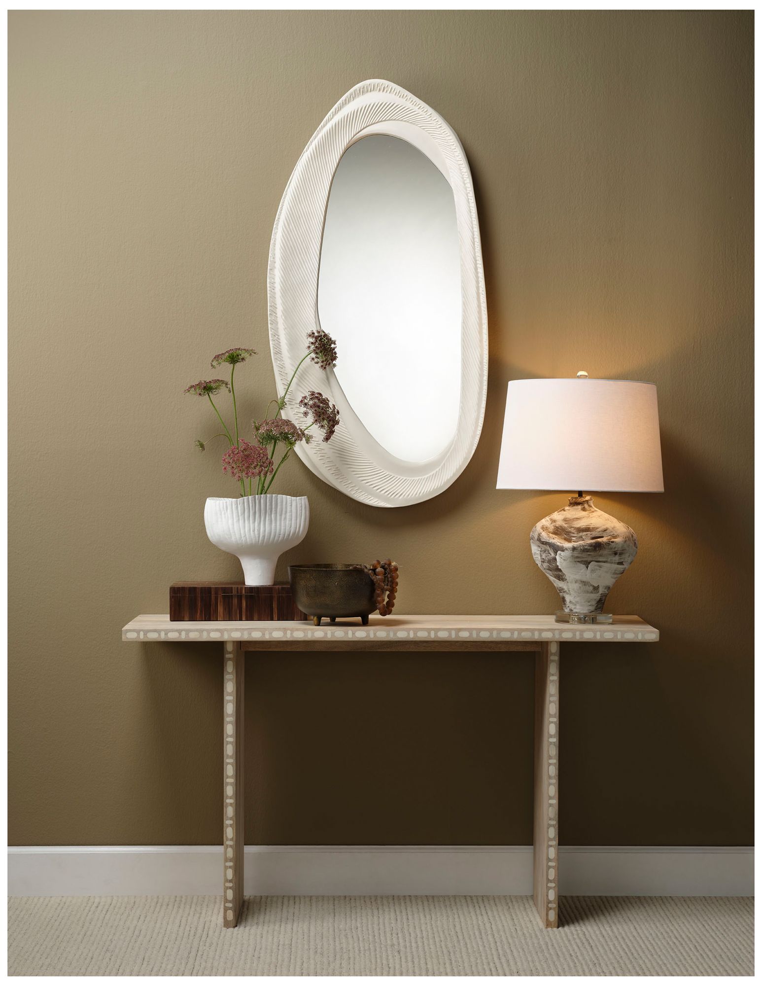 Image 5 Jamie Young Maurice Ceramic Table Lamp with Linen Shade more views