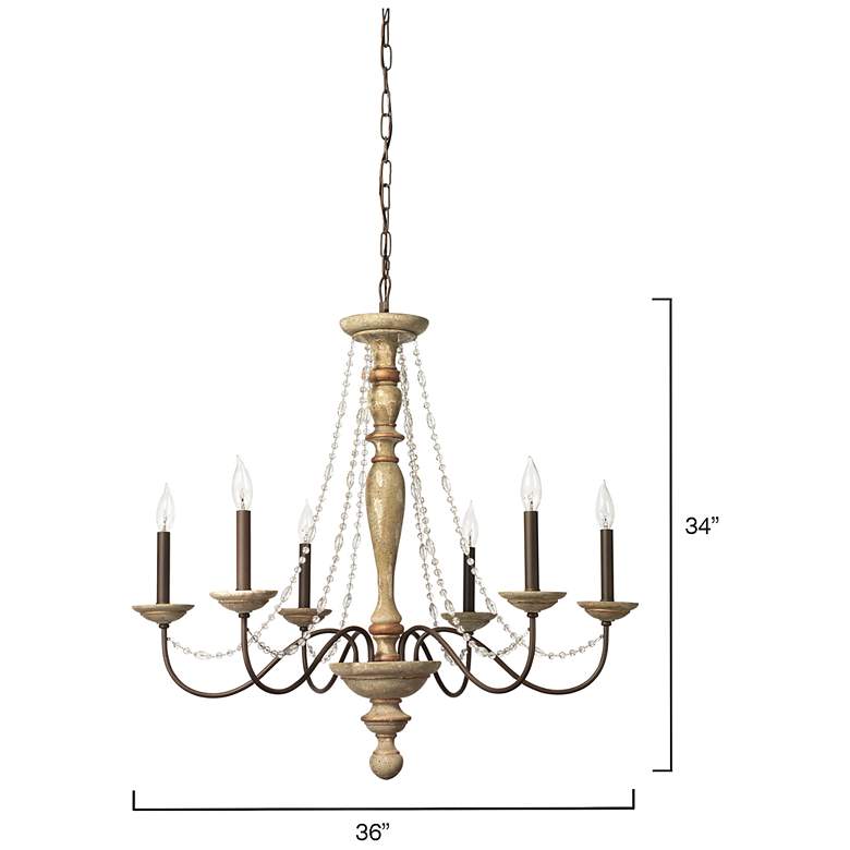 Image 3 Jamie Young Maybel 6-Light Iron and Wood Chandelier more views