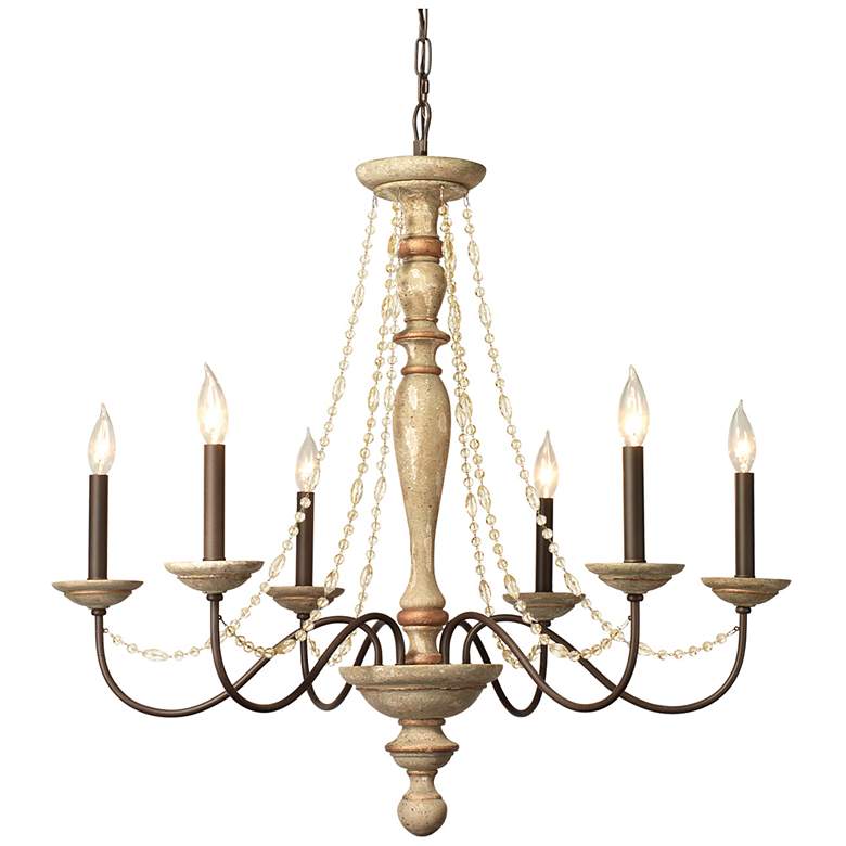 Image 5 Jamie Young Maybel 6-Light Iron and Wood Chandelier more views