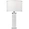 Jamie Young Meandros White Glass Etched Greek Key Table Lamp