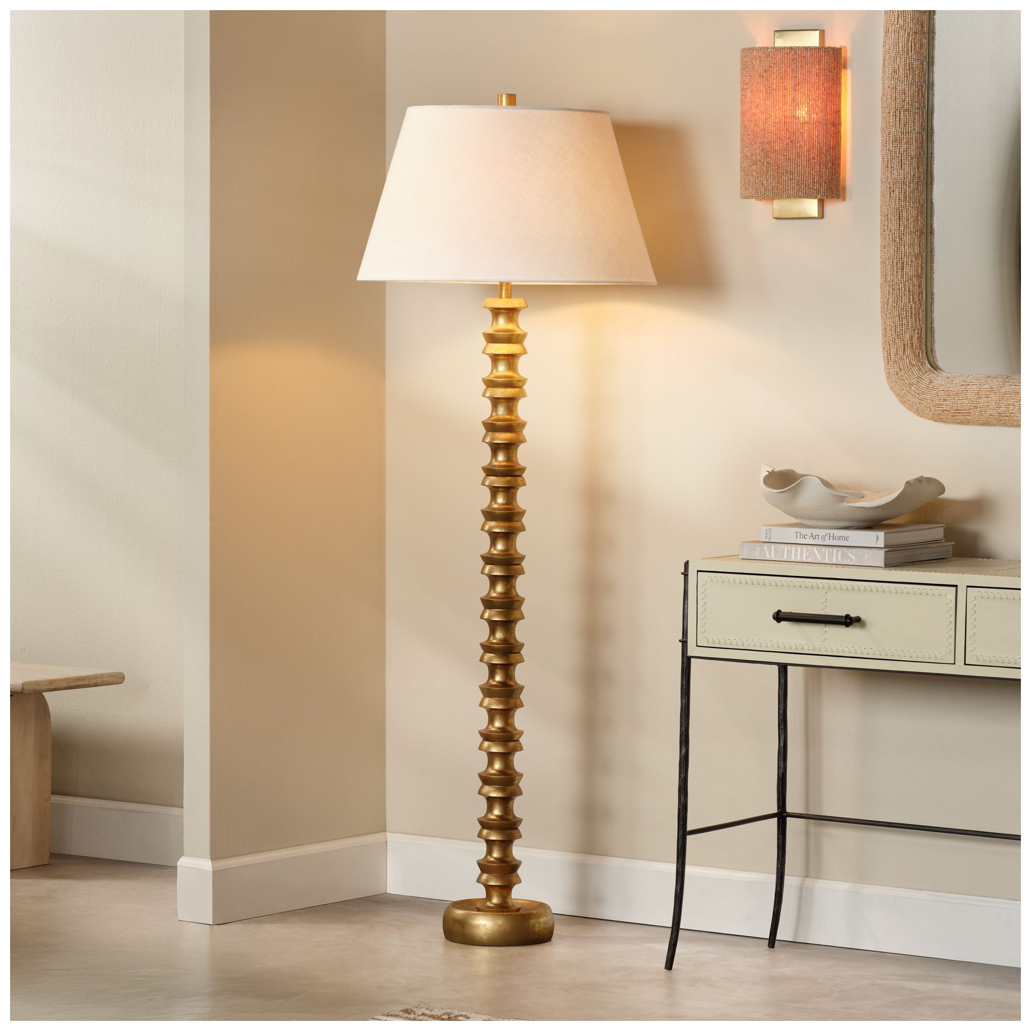 Image 2 Jamie Young Melrose Metal Floor Lamp 72" in Gold more views
