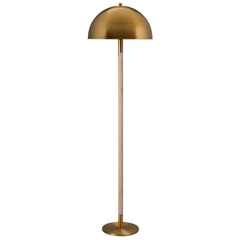 Image 1 Jamie Young Merlin 58 inch High Metal and Wood Mushroom Dome Floor Lamp
