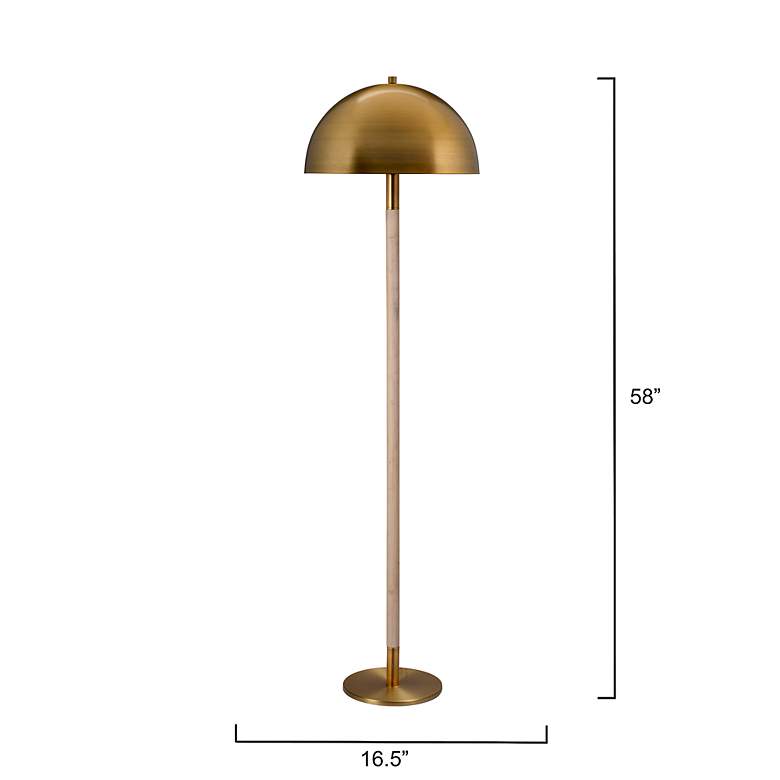 Image 5 Jamie Young Merlin 58" High Metal and Wood Mushroom Dome Floor Lamp more views